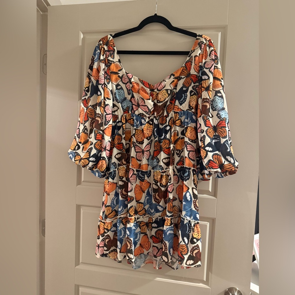 Show Me Your MuMu Butterfly Print Mini Dress